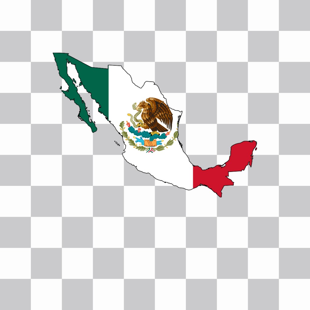 Bandera de México con la forma del mapa de México ..