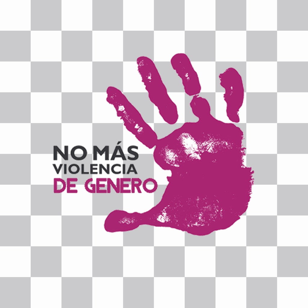Sticker de una mano violeta contra la violencia de género ..