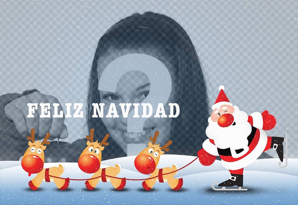 Fotomontaje de Feliz Navidad con Santa Claus ..