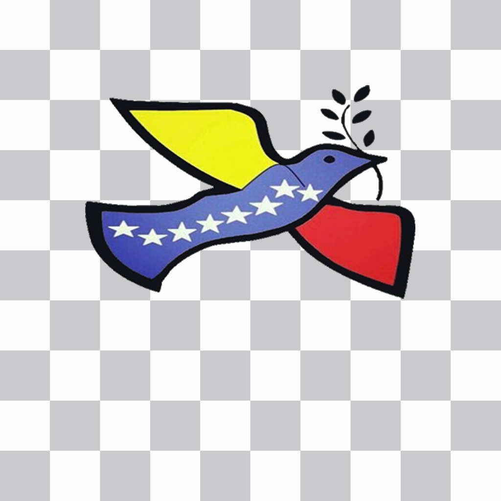 Sticker de la paloma de la Paz con la bandera de Venezuela Fotoefectos