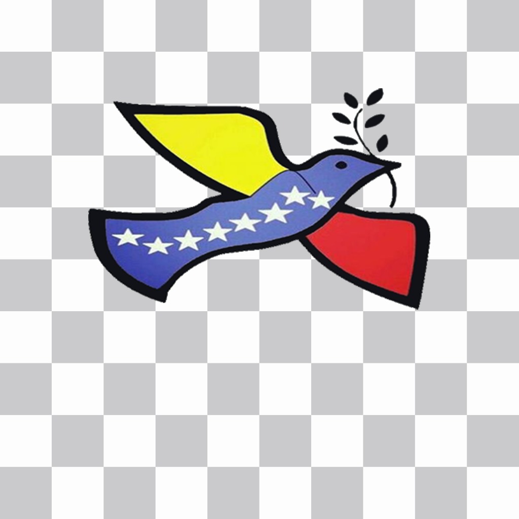 Sticker de la paloma de la Paz con la bandera de Venezuela ..