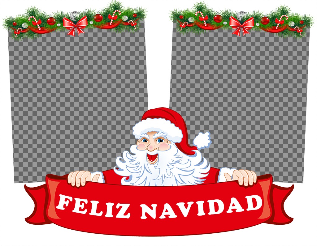 Fotomontaje de Navidad con Santa Claus para dos fotos ..