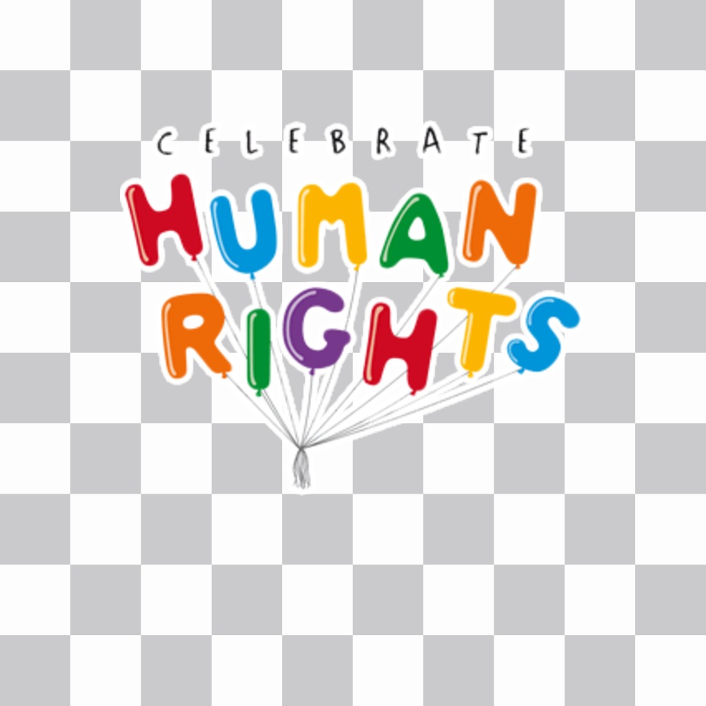Sticker de globos de los derechos humanos para tu foto ..