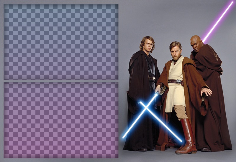 Fotomontaje de tres personajes de Star Wars para dos fotos ..