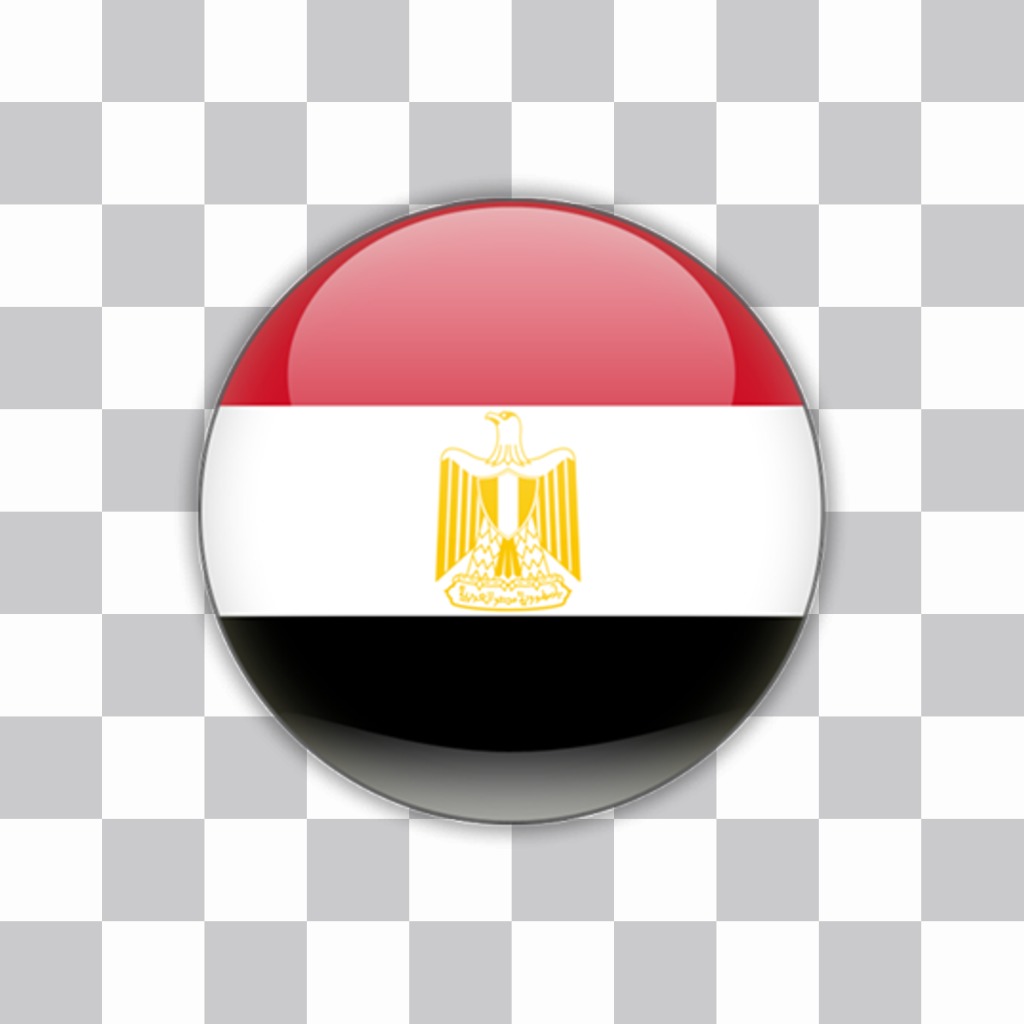 Sticker de la bandera de Egipto en forma de boton para tu foto ..