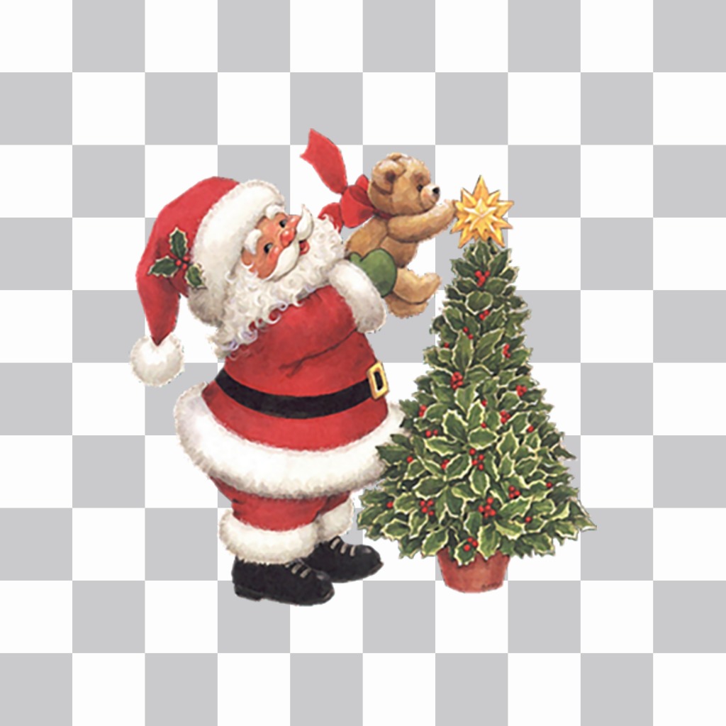 Sticker de Papa Noel con un árbol de Navidad para tus fotos ..