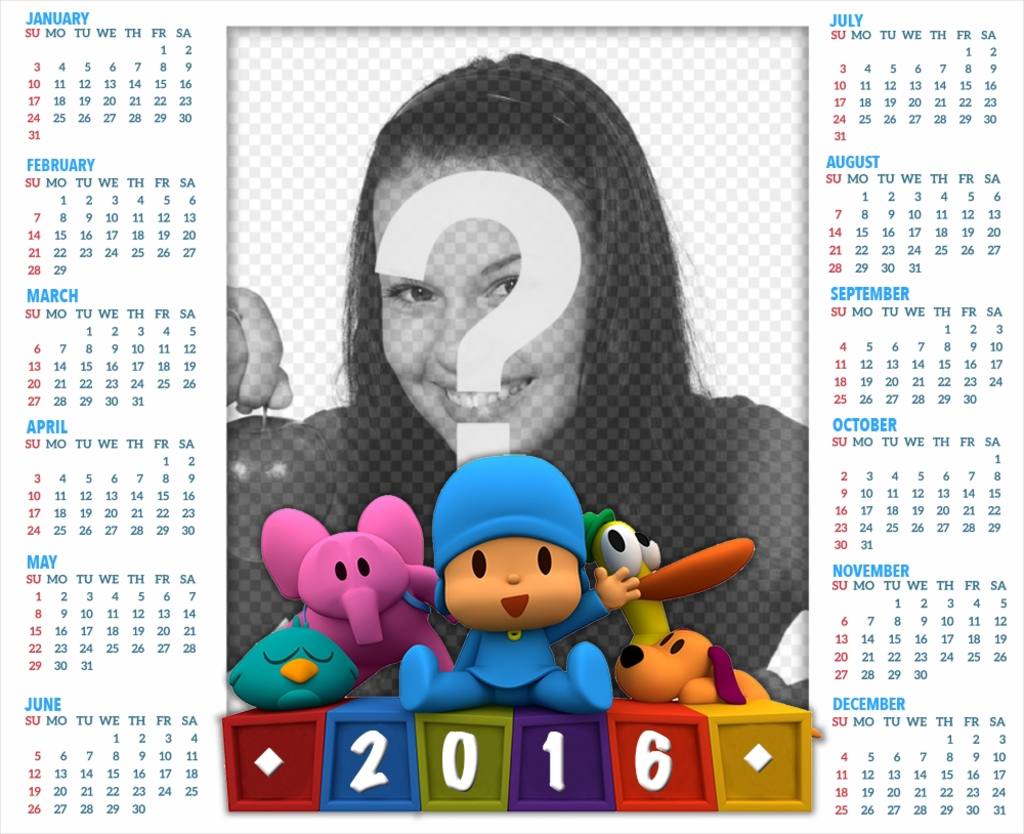 Un Calendario 2016 en inglés perfecto para la foto de tus niños ..