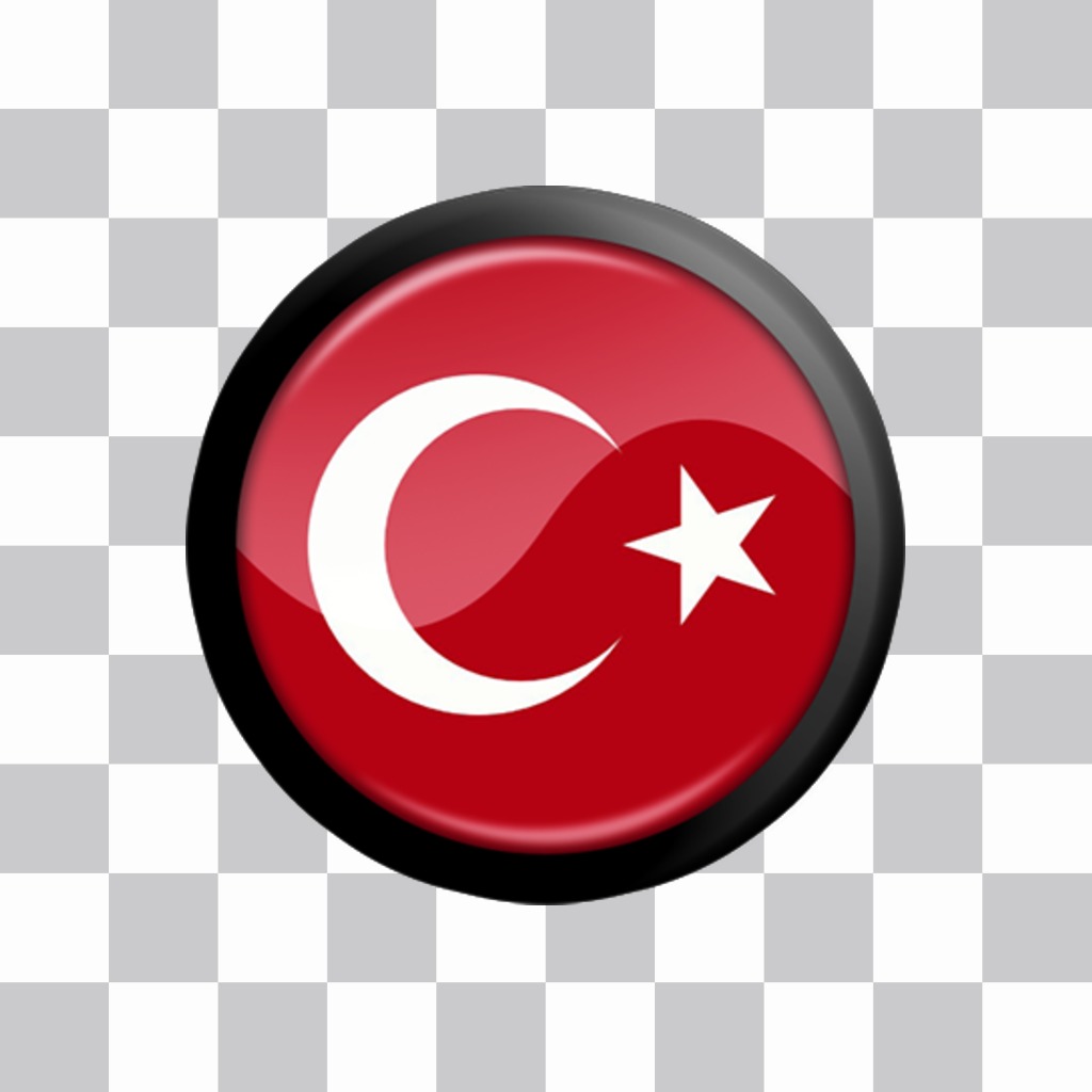 Sticker de un boton con la bandera de Turquia para tus fotos ..