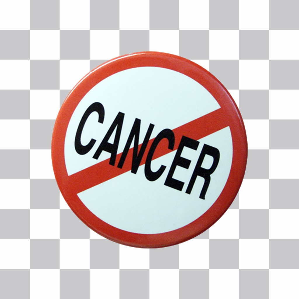 Sticker de un boton en contra del Cancer para tus fotos ..