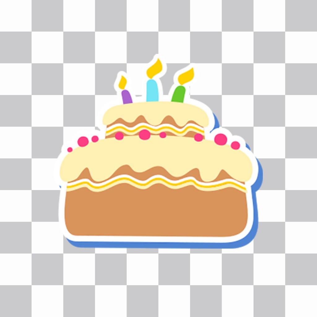 Sticker de una torta de cumpleaños para poner en tus fotos ..