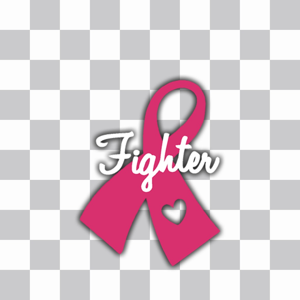 Cinta rosa con la palabra FIGHTER contra el cancer ..