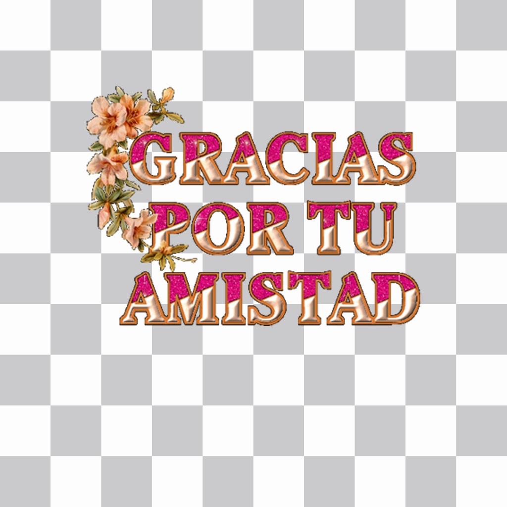 Agradece por la amistad con este decorativo sticker para tus fotos ..