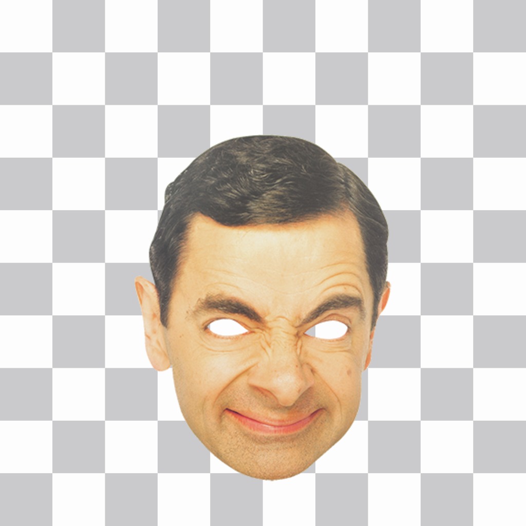 Ponte esta divertida máscara de la cara de Mr. Bean y gratis ..