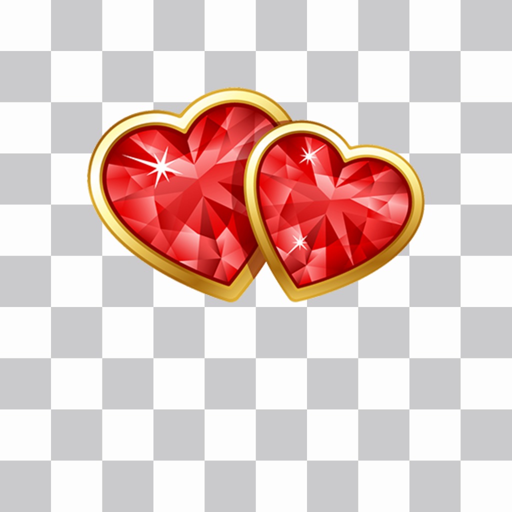 Adorna tus fotos con dos corazones de diamantes con este sticker ..