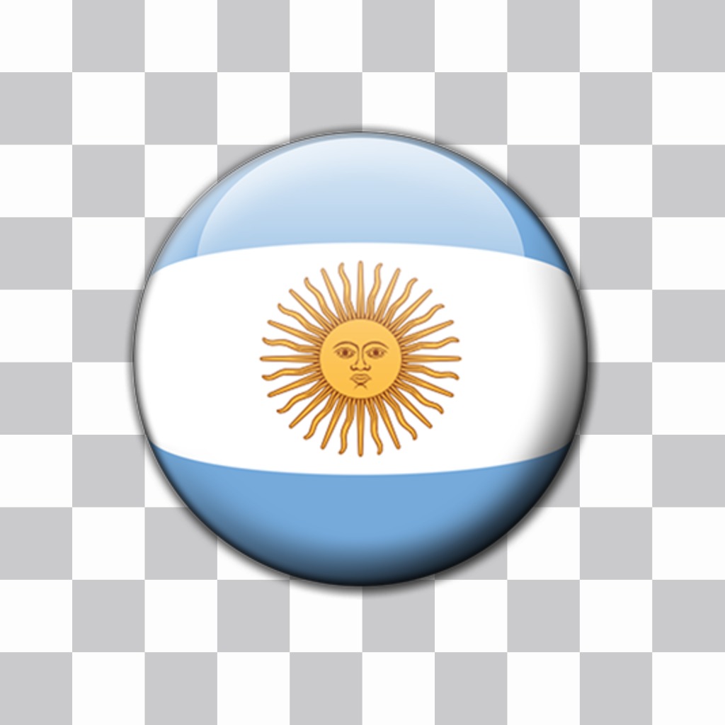 Botón con la bandera de Argentina para añadir a tus fotos favoritas ..