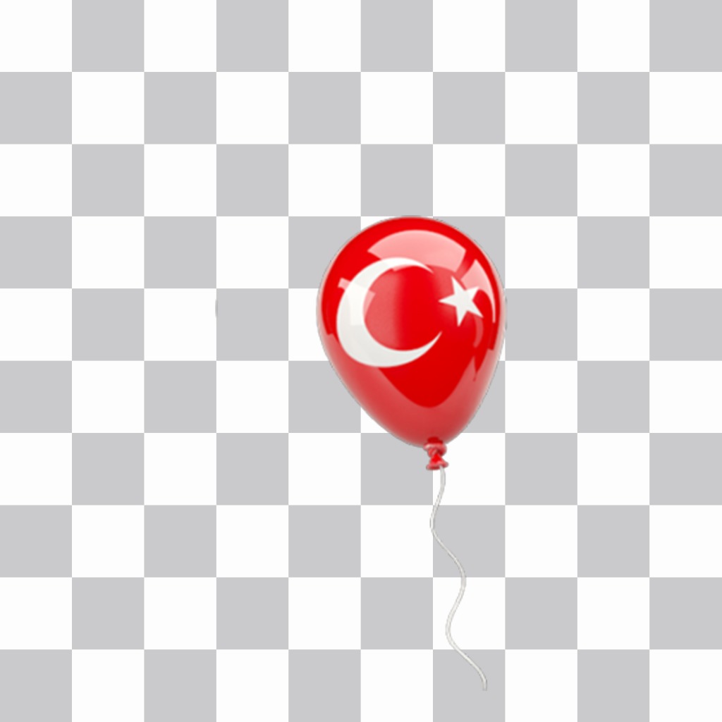 Globo con la bandera de Turquía para poner en tus imágenes ..