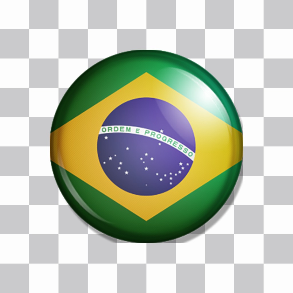 Bandera de Brasil en forma de boton para pegar en tus fotos ..