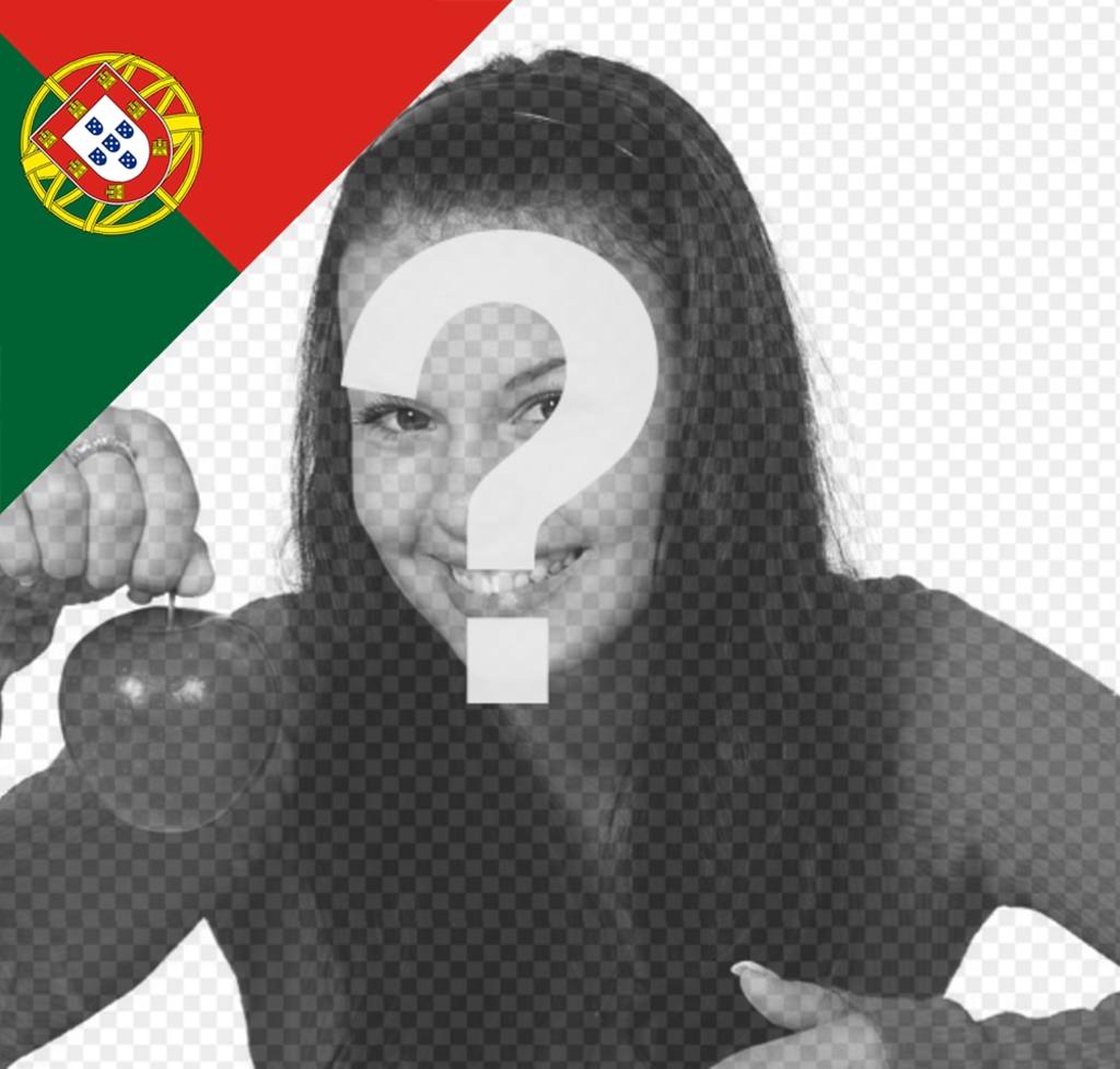 La bandera de Portugal en la esquina de tus fotos con este montaje ..