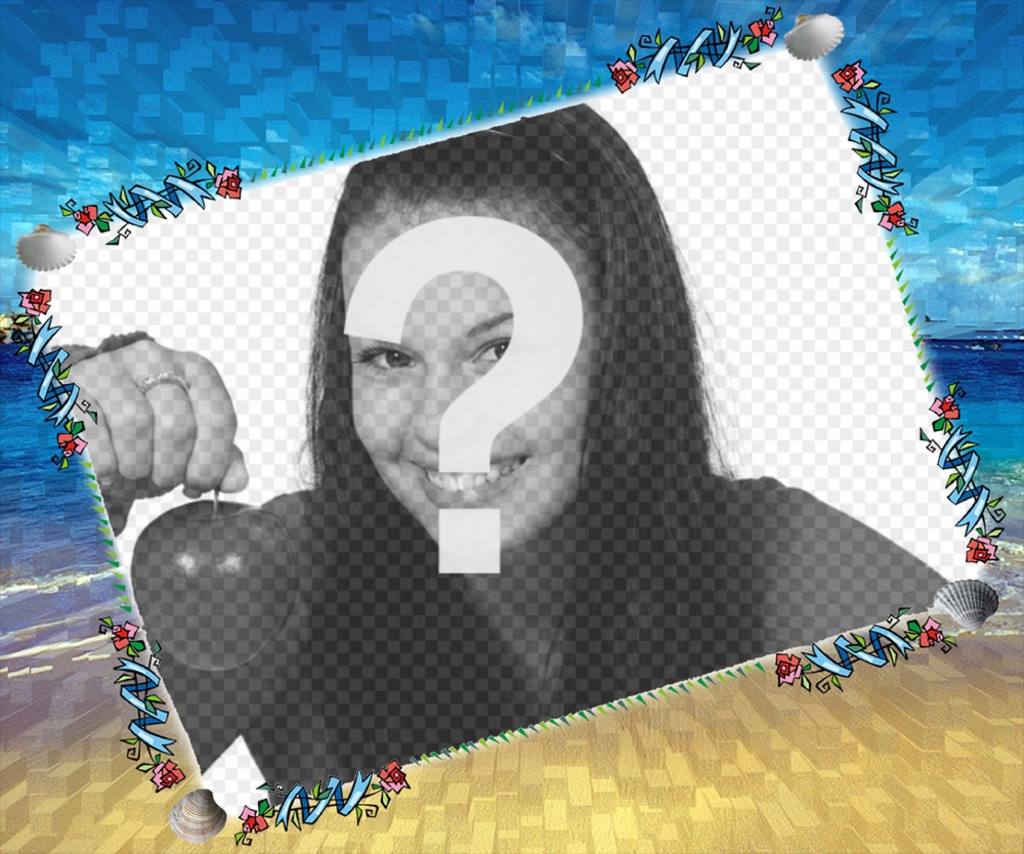 Marco para fotos con diseño de playa para disfrutar las vacaciones ..