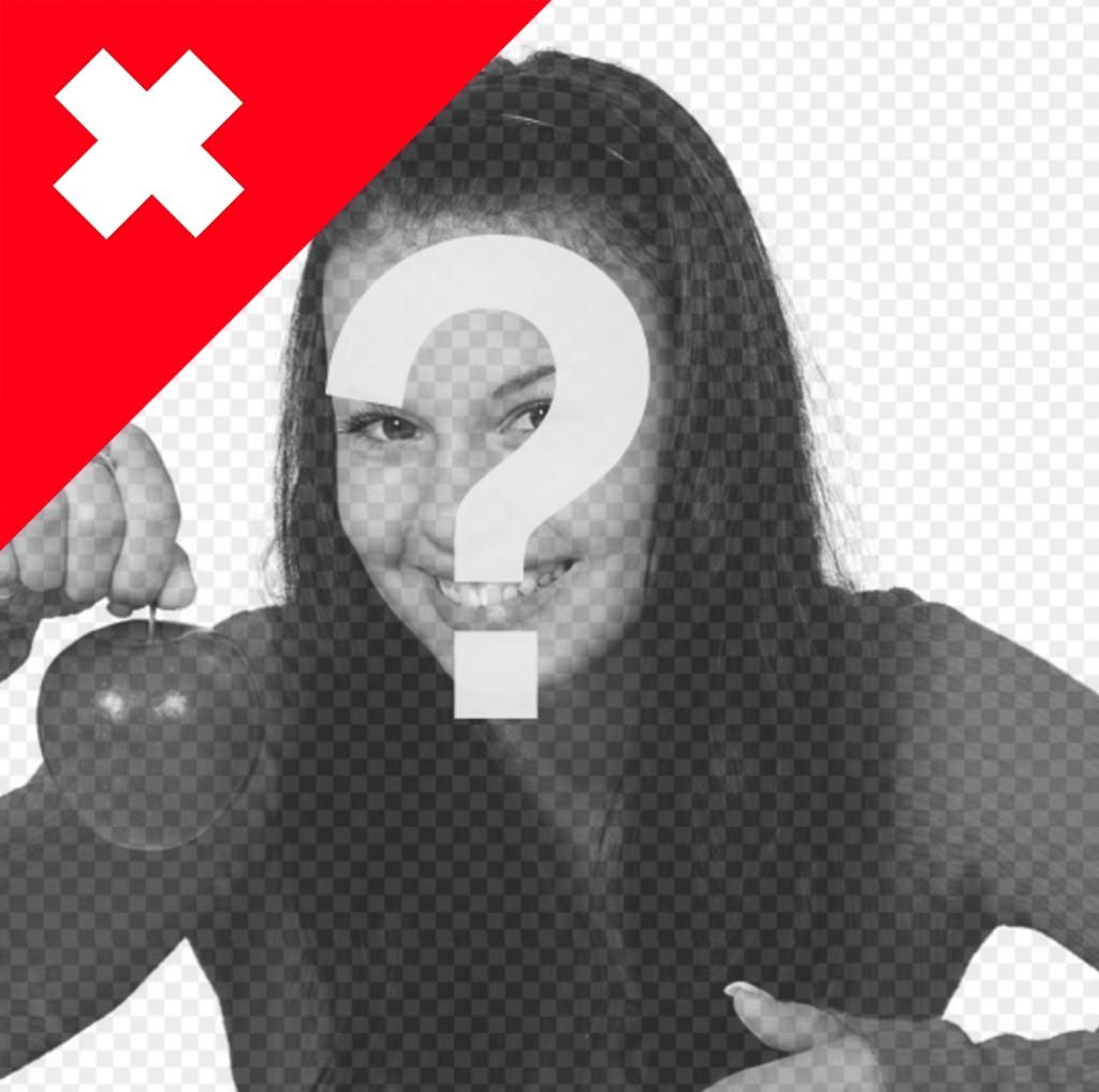 Bandera de Suiza en una esquina de tus fotos con este efecto online ..