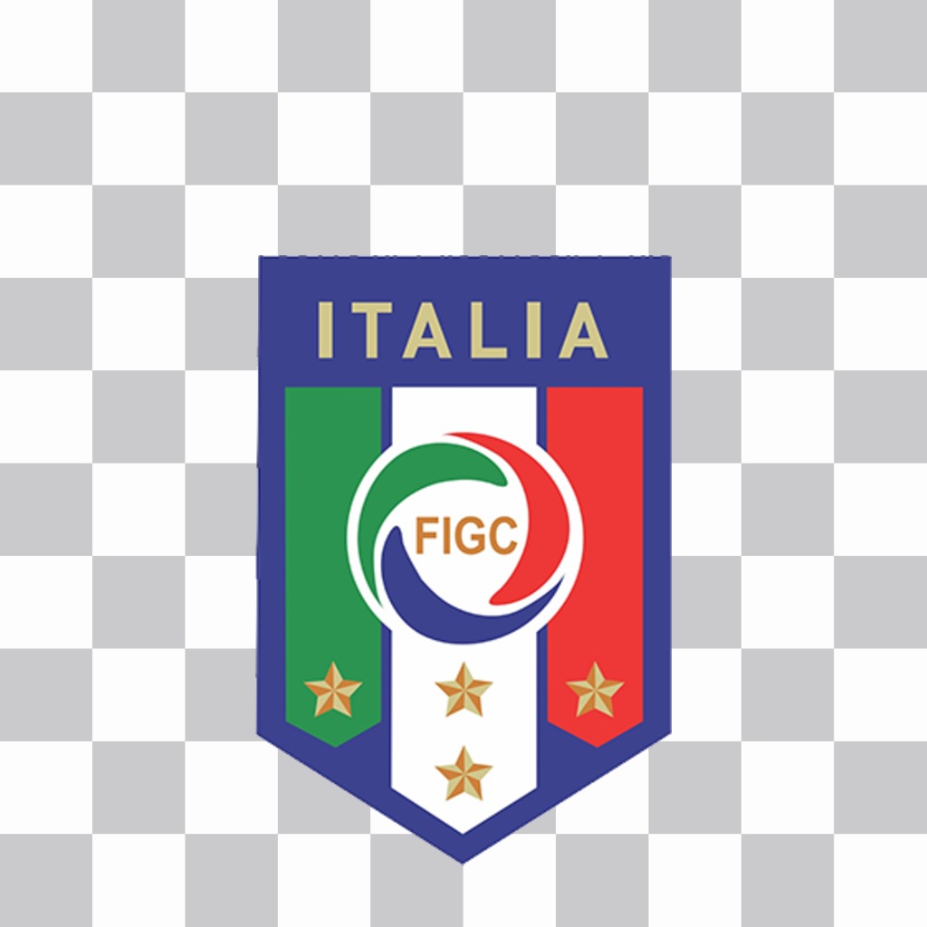 Fotomontaje para pegar el escudo de la Federación Italiana de Fútbol (FIGC) ..