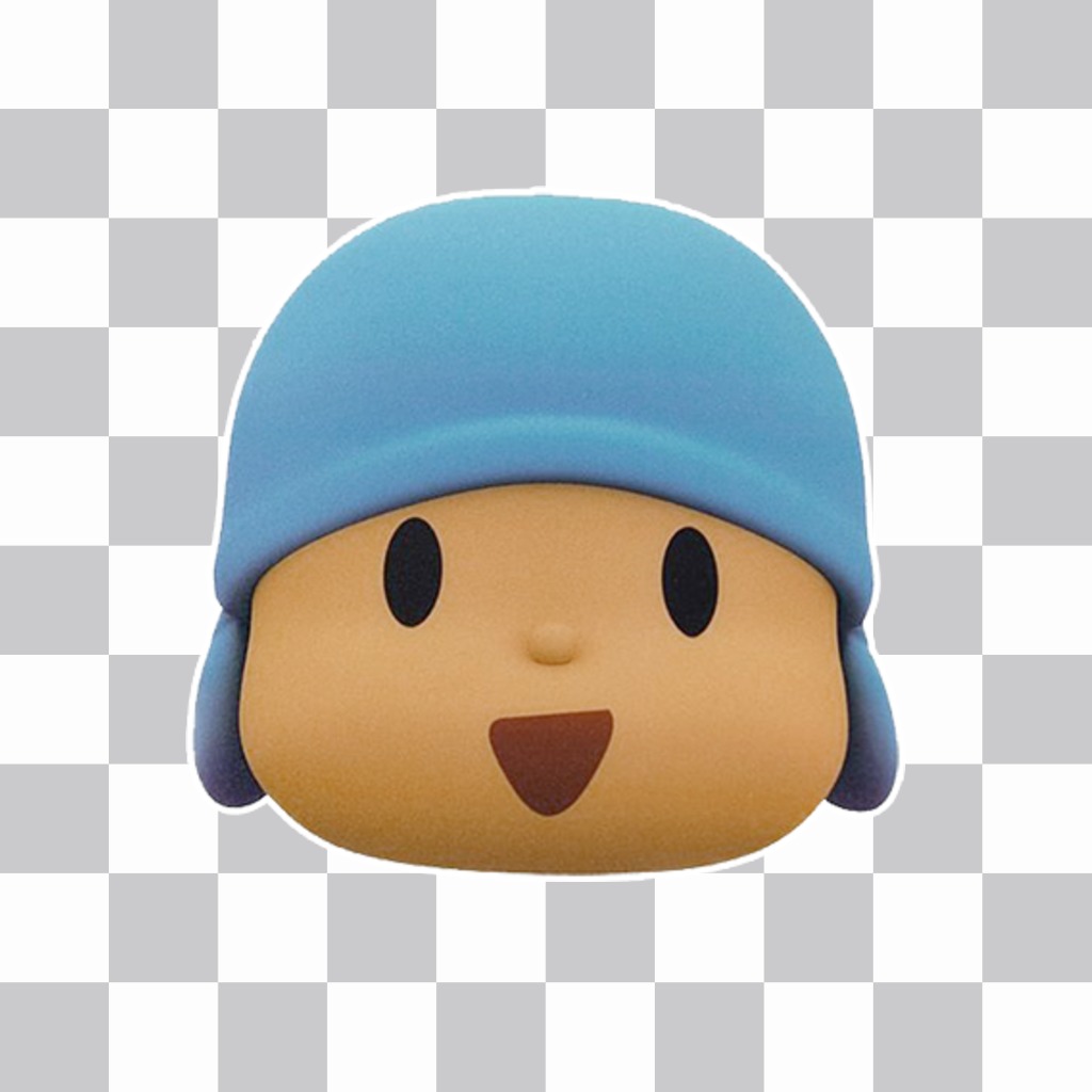 Sticker de la cara de Pocoyo para añadir en cualquier parte de tus fotos ..