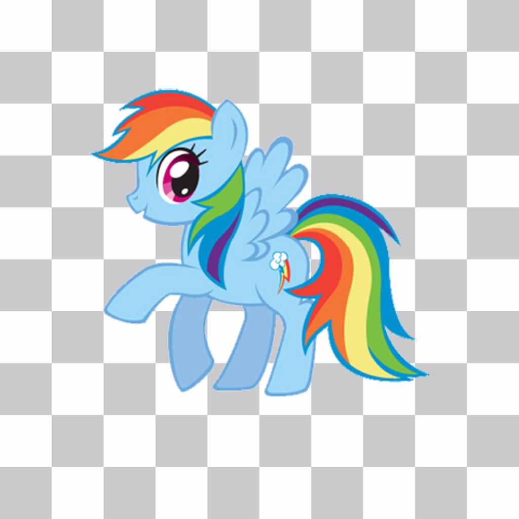 Sticker decorativo para fotos con Rainbow Dash de Mi Pequeño Pony ..
