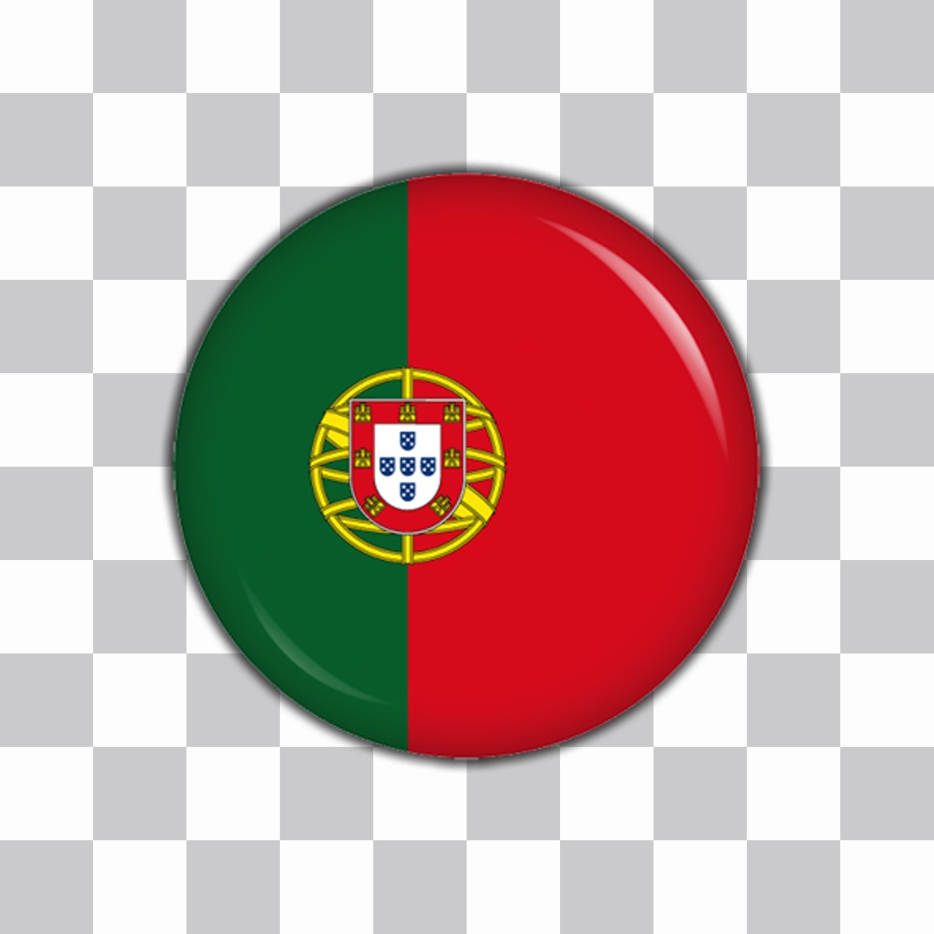 Botón de la bandera de Portugal para pegar en tus fotos con este efecto ..