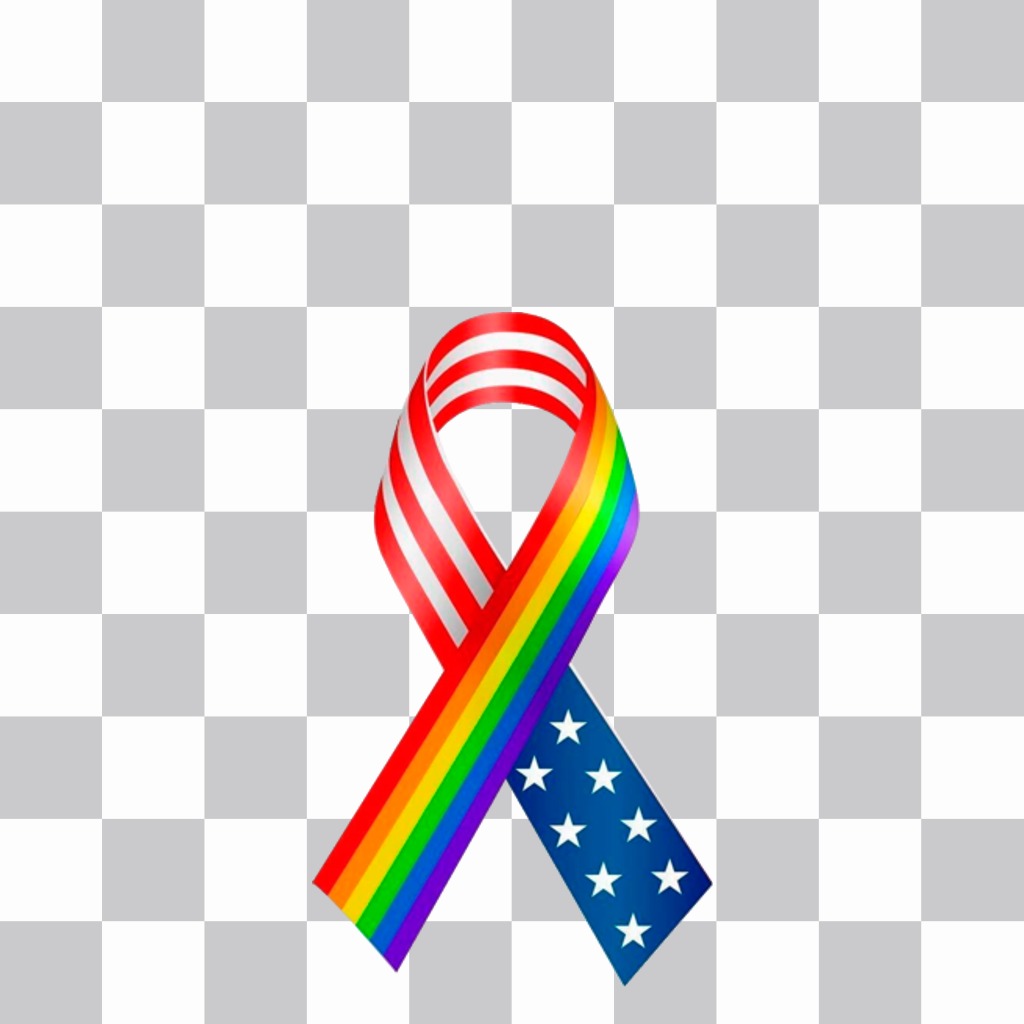 Lazo con los colores de la Rainbow flag y de la bandera de Estados Unidos que puedes poner en tu foto como..