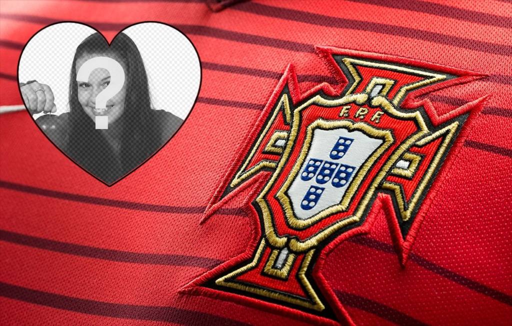 Fotomontaje para personalizar con tu foto y apoyar al equipo de fútbol de Portugal ..