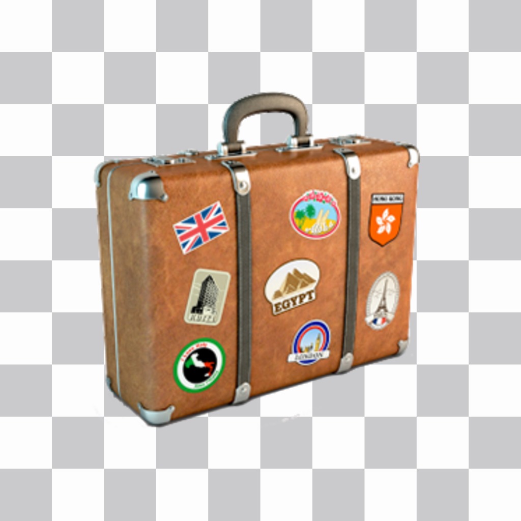 Fotomontaje para pegar un sticker original de una maleta de viaje en tus fotos ..