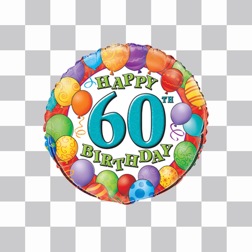 Globo colorido para celebrar 60 aniversario y añadir en tus fotos ..