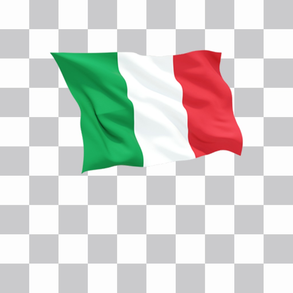 Bandera de Italia ondeando para pegar como un sticker en tus fotos ..