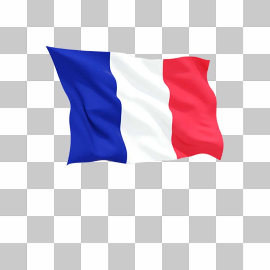 Bandera de francia ondeando para añadir en tus fotos y decorarla ..
