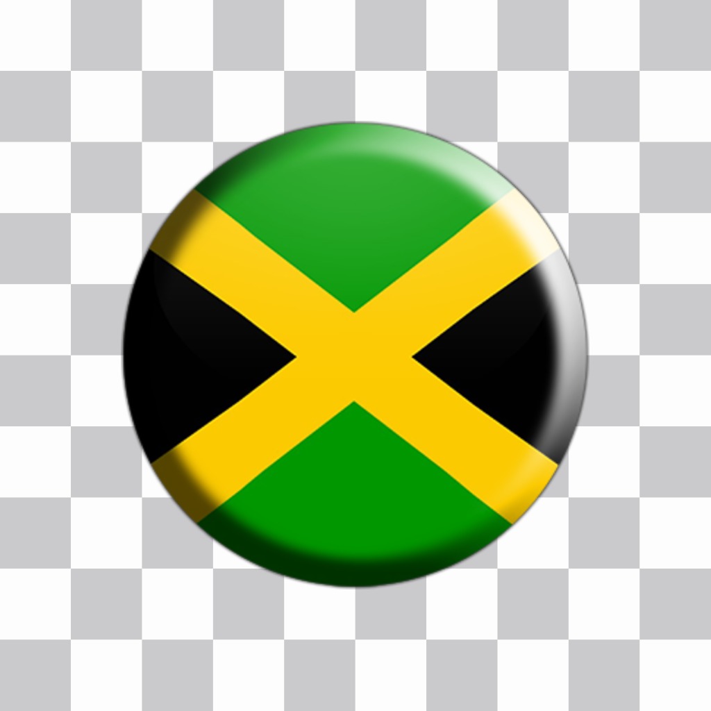 Sticker de la bandera de Jamaica en forma de botón para decorar fotos ..