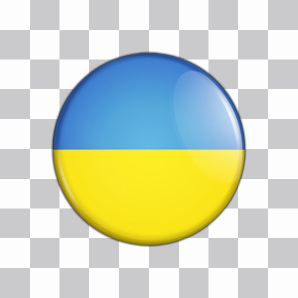 Bandera de Ucrania en forma de botón para pegar y decorar tus fotos ..