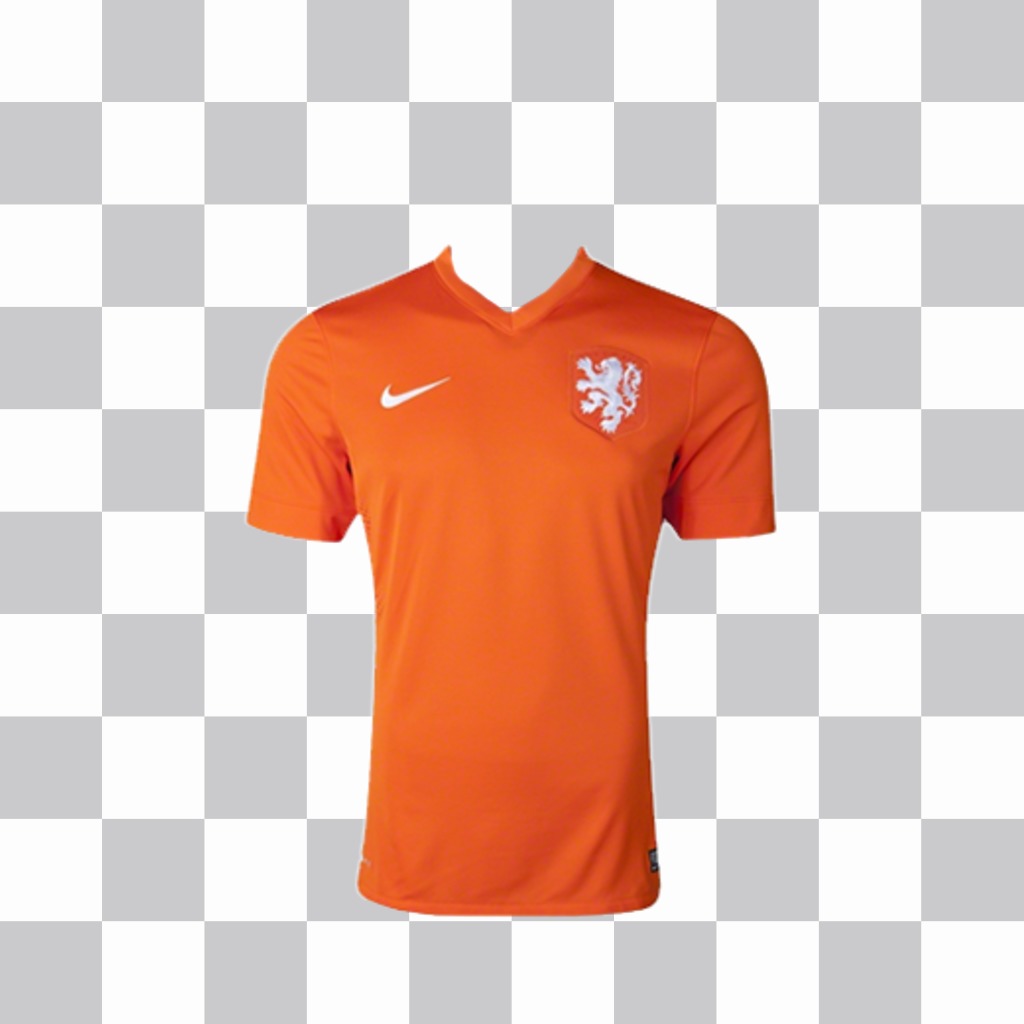 Camiseta naranja de la selección de Fútbol de Holanda para pegar en tus fotos ..