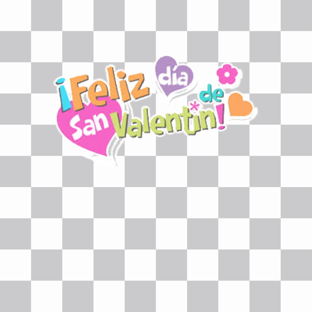 Pegatina decorativa para tus imágenes con la frase FELIZ DÍA DE SAN VALENTÍN ..