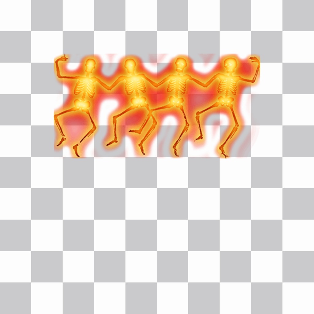 Esqueletos bailando y con fuego para decorar tus fotos para halloween ..