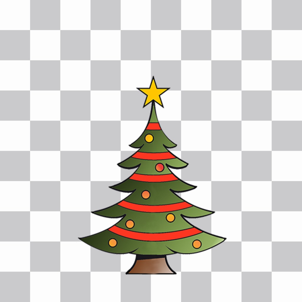 Decorativo árbol navideño para pegar en tus fotos online como un sticker ..