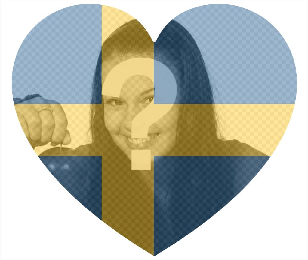 Bandera de Suecia en forma de corazón para añadir como filtro a tus fotos ..