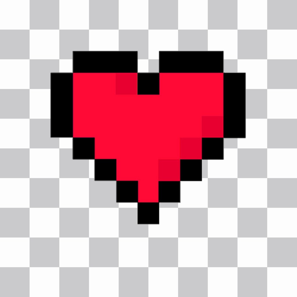 Corazón de pixel para pegar en tus imágenes como un sticker online 