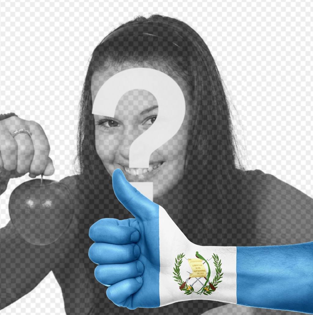 Mano con la bandera de Guatemala pintada donde puedes añadir tu foto ..