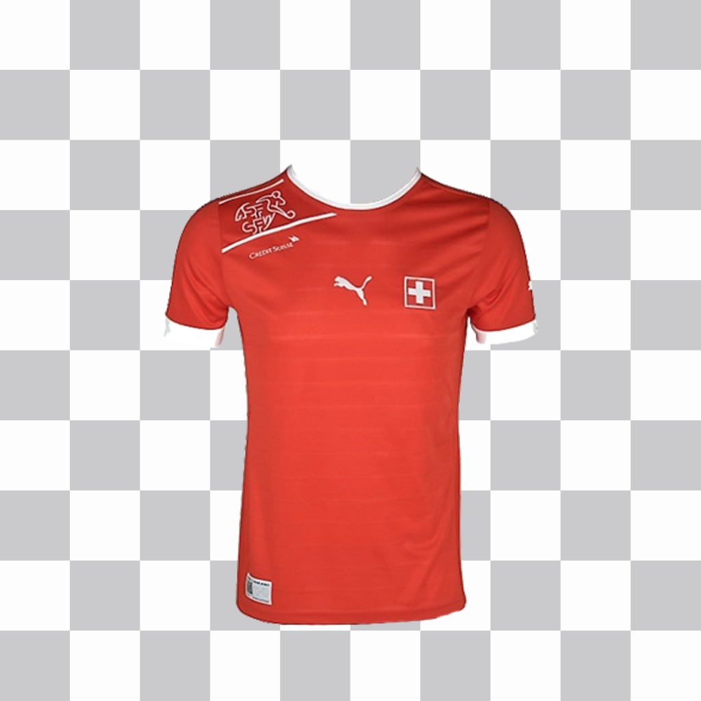 Camiseta oficial del equipo de fútbol de Suiza para pegar en tus fotos ..