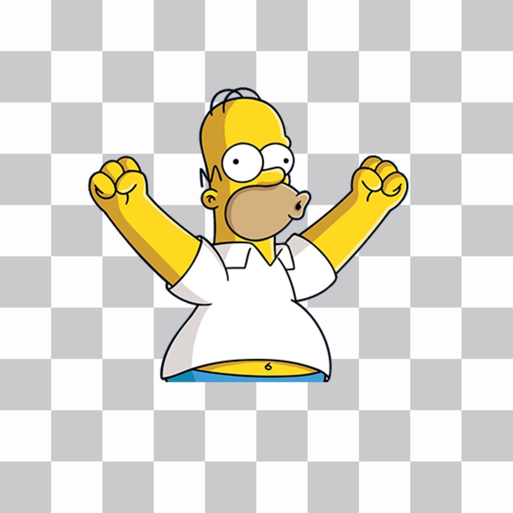 Pega a Homero Simpson celebrando en cualquier parte de tus fotos ..