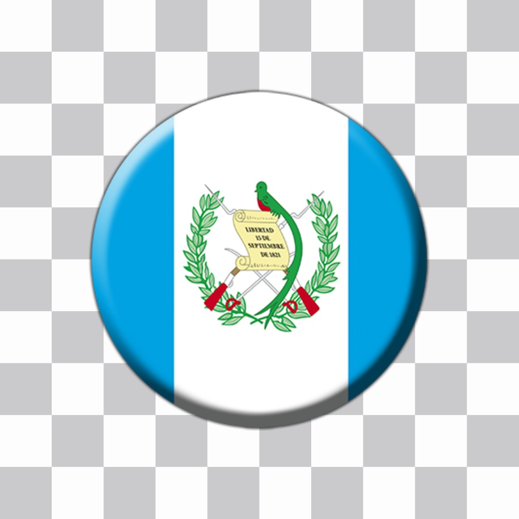 Foto efecto para pegar la bandera de Guatemala en tus fotos en forma de botón ..