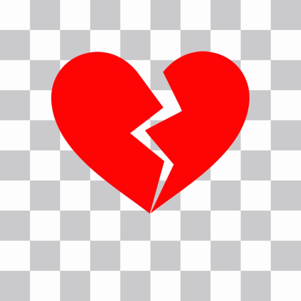 Corazón roto para pegar como sticker en tus imágenes online ..