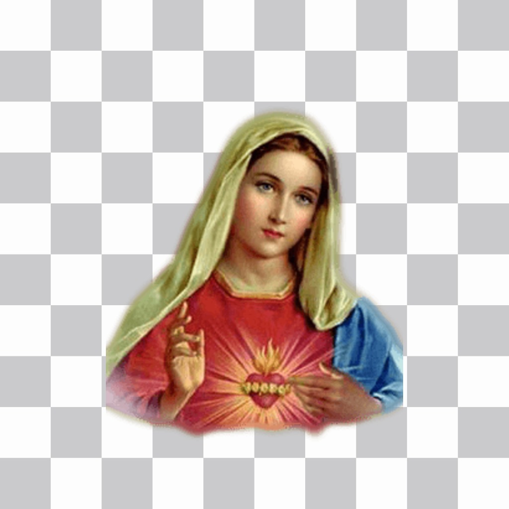 Sticker online de la virgen Maria para poner en tu foto ..
