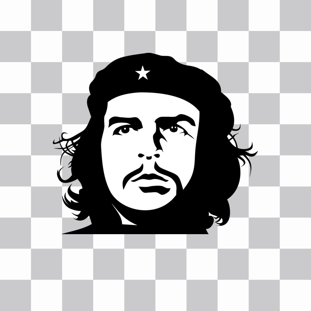 Efecto de la cara del Che Guevara en blanco y negro 