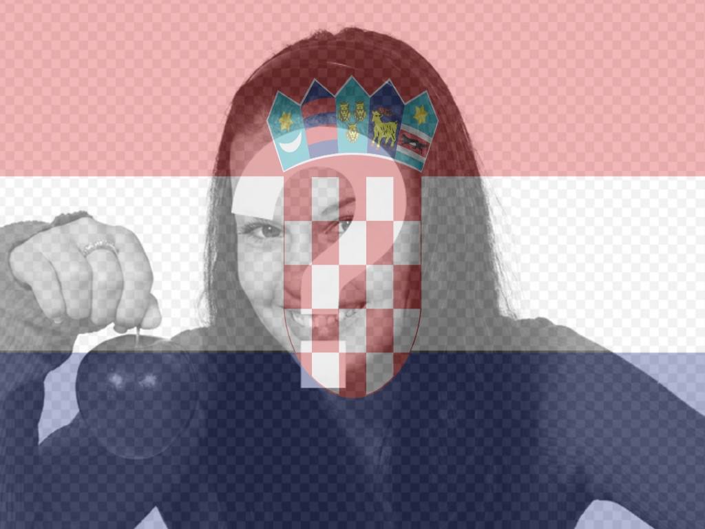 Collage para fotos para mezclar la bandera de Croacia junto con la foto que tu..